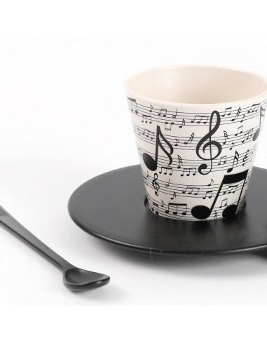 Set Tazzina, Cucchiaino e Piattino in RPET MUSIC