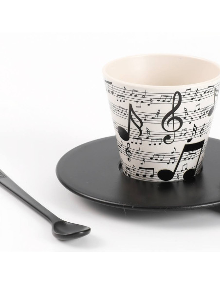 Set Tazzina, Cucchiaino e Piattino in RPET MUSIC