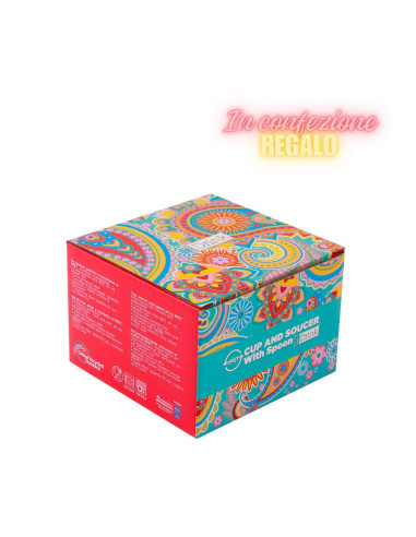 Set Tazzina, Cucchiaino e Piattino in RPET PAISLEY