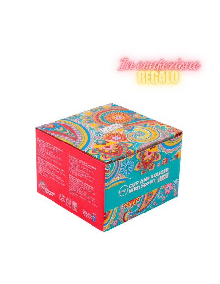 Set Tazzina, Cucchiaino e Piattino in RPET PAISLEY