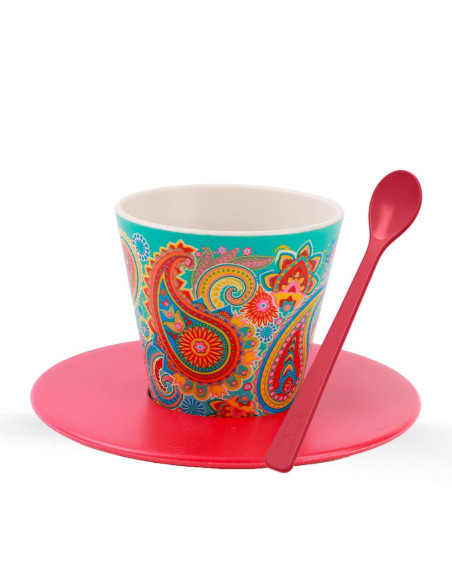 Set Tazzina, Cucchiaino e Piattino in RPET PAISLEY