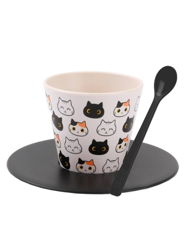 Set Tazzina, Cucchiaino e Piattino in RPET CAT