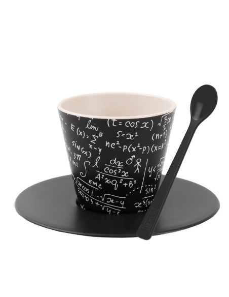 Set Tazzina, Cucchiaino e Piattino in RPET MATH