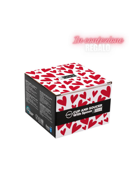 Set Tazzina, Cucchiaino e Piattino in RPET FOLLOW YOUR HEART