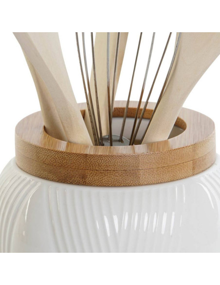 Porta utensili porcellana set 6pz 10,5x10,5cm h.12cm