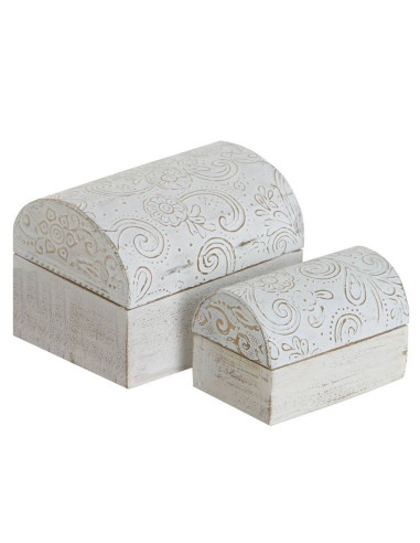 Set Scatole in legno rettangolare bombate...