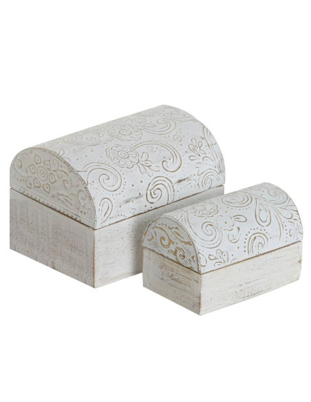 Set Scatole in legno rettangolare bombate -mango- 10,5x8cm h.8cm