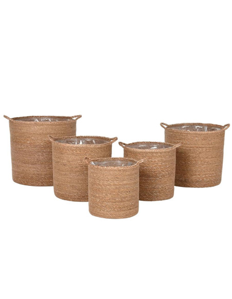 Cesta in fibra naturale rivestimento plastica interno