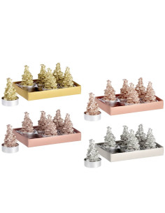 Set 6 candele segnaposto m.albero di natale diam.4cm h.7cm