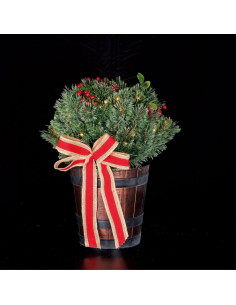 Cestino con ghirlanda pvc 35led diam,30cm h.60cm