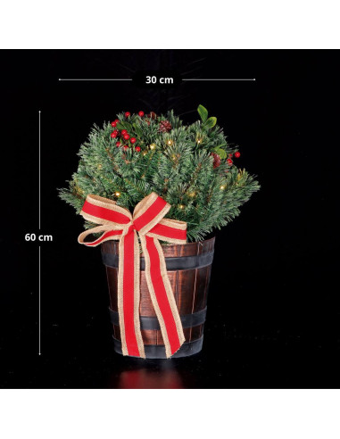 Cestino con ghirlanda pvc 35led diam,30cm h.60cm