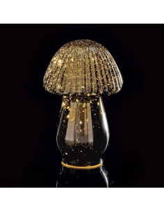Fungo in vetro 10 led diam.12cm h.19cm