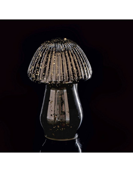 Fungo in vetro 10 led diam.12cm h.19cm