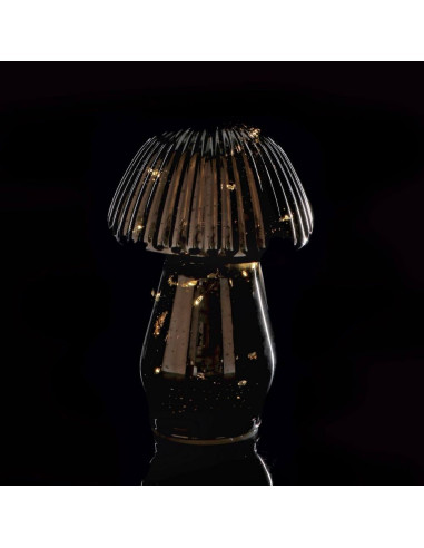 Fungo in vetro 10 led diam.12cm h.19cm