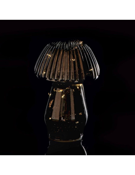Fungo in vetro 10 led diam.12cm h.19cm