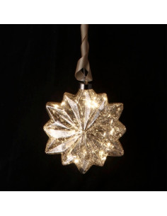 Stella Natalizia in vetro con 15 led 19x9cm h.101cm