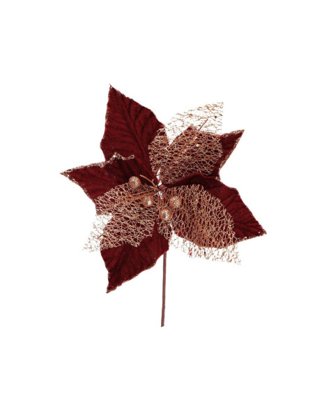 Fiore in velluto Natalizio bordeaux diam.27cm h.34cm