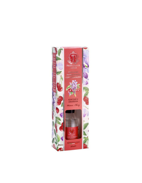 Diffusore di fragranza GLICINE e AMARENA con midollini 250ml