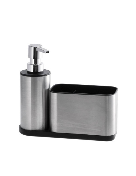 Dispenser acciaio con porta spugna 20,5x7cm h.17,5cm