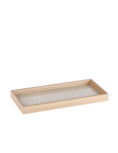Vassoio in mdf+vetro 15x35cm h.4cm