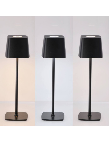 Lampada touch ricaricabile KRIS nera diam.11cm h.37cm