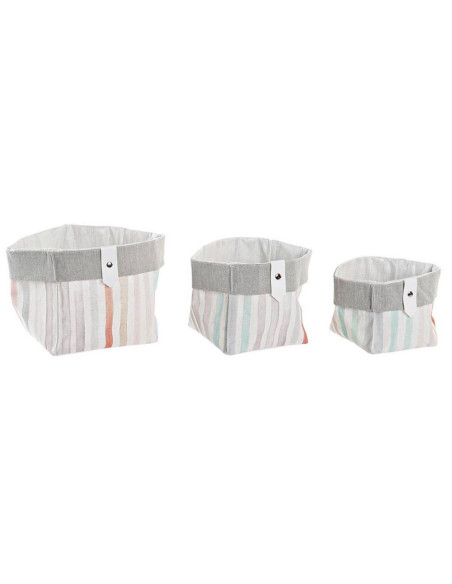 Set 3 ceste MURRYS quadrate in cotone 14x14cm h.14cm