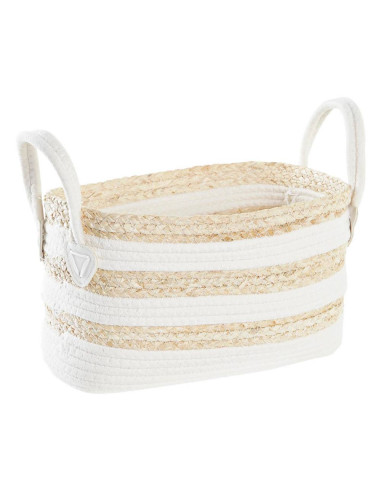 Cesta fibra Blanco con manici 33x16cm h.19cm