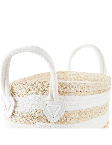 Cesta fibra Blanco con manici 33x16cm h.19cm