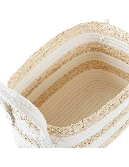 Cesta fibra Blanco con manici 33x16cm h.19cm