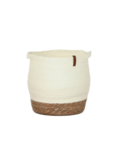 Cesta corda e fibra bianca