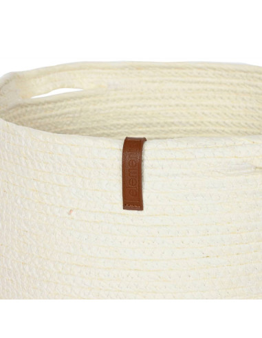 Cesta corda e fibra bianca