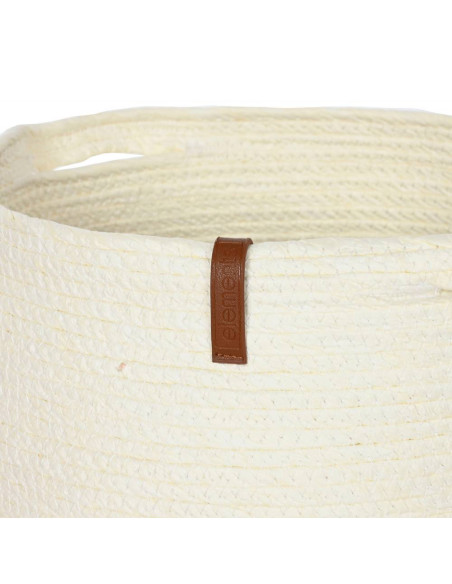 Cesta corda e fibra bianca