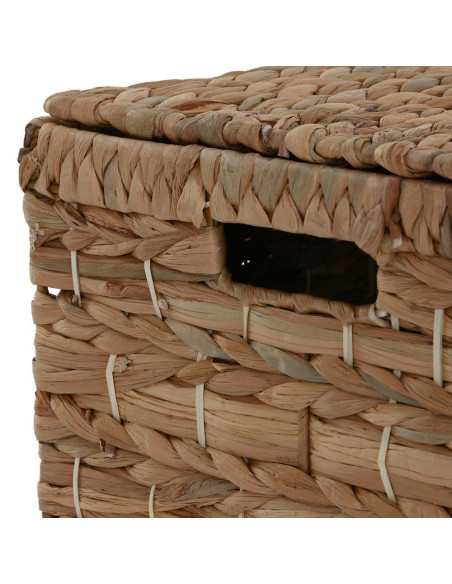 Set 2 scatole in giacinto d'acqua metallo 52x34cm h.33cm