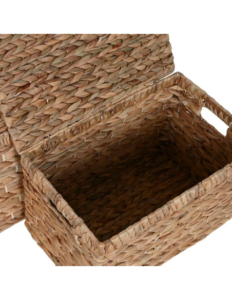 Set 2 scatole in giacinto d'acqua metallo 52x34cm h.33cm