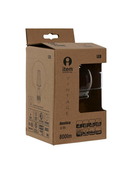 Lampadina led in vetro fume' 650 lumen diam.9,5cm h.14 cm