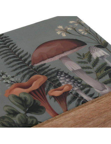 Set 2 scatole funghi laccati blu 25,5x18cm h.8 cm