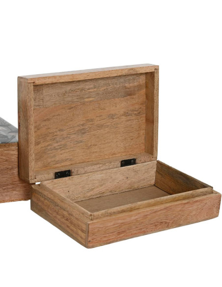 Set 2 scatole funghi laccati blu 25,5x18cm h.8 cm