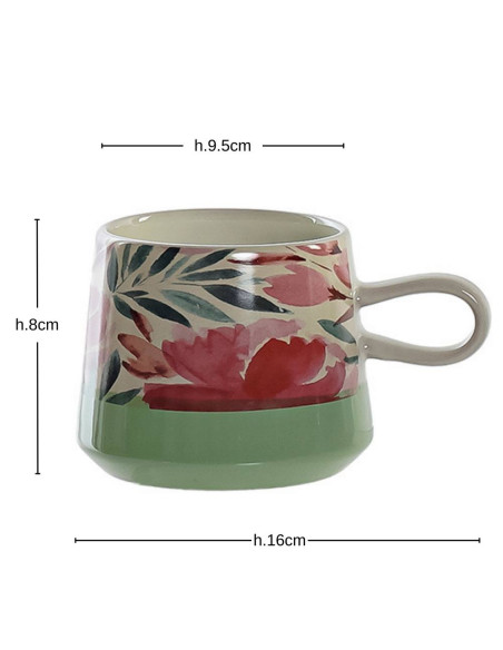 Tazza in gres FIORI 13x9,5cm h..8cm 360ml