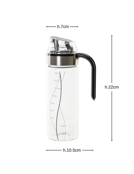 Contenitore olio-aceto 450ml borosilicato 10,5x7cm h.22cm