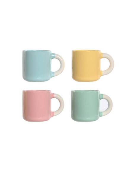 Set 4 tazzine caffè in porcellana pastello 110ml 6x5.8cm h.6.2cm