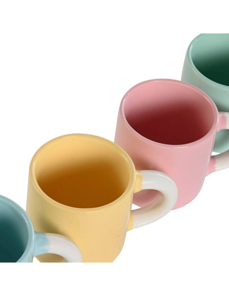 Set 4 tazzine caffè in porcellana pastello 110ml 6x5.8cm h.6.2cm