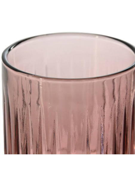 Set 6 bicchieri Rosa rigato 275ml diam.7,5cm h.9,5cm