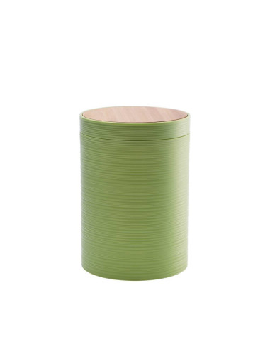 Pattumiera 5L plastica e bambù VERDE-BLU...