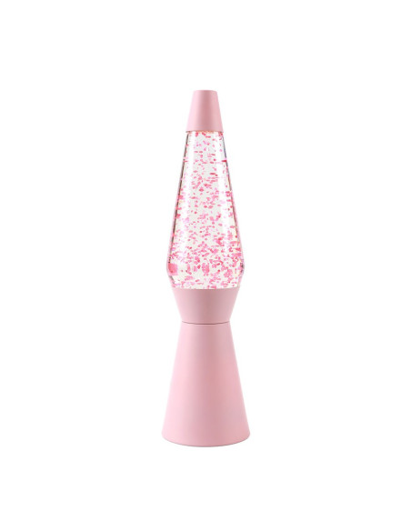 Lampada Lava Glitter Spaceship rosa pastello