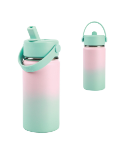 Borraccia Termica 400 ml con manico sfumata rosa/verde acqua