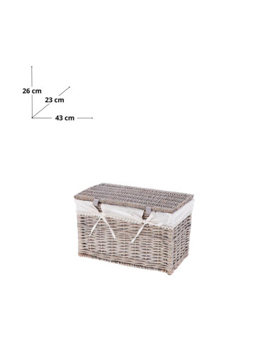 Cesto portabiancheria rettangolari salice LURER...