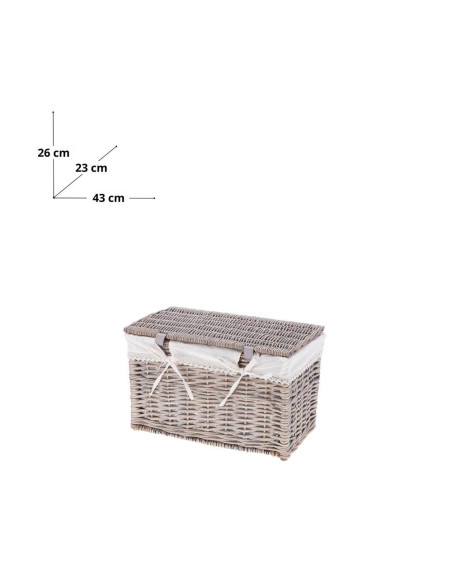 Cesto portabiancheria rettangolari salice LURER grigio
