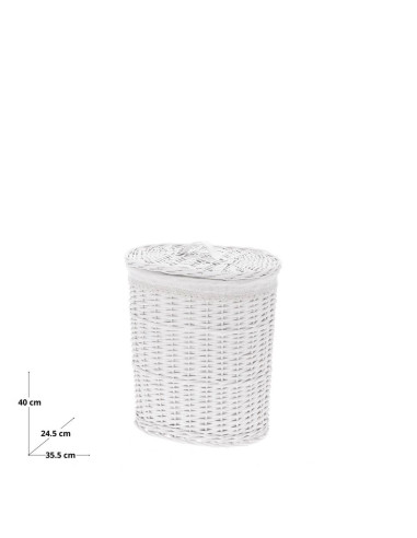 Cesto portabiancheria ovale SAMY bianco