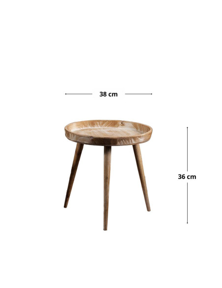 Tavolino rotondo in legno 3 zampe