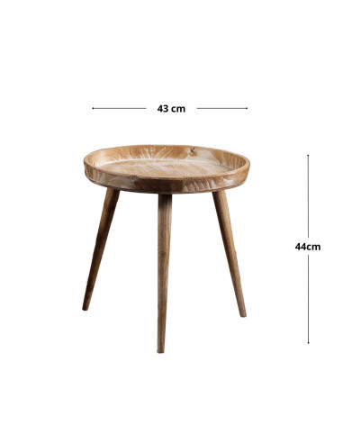 Tavolino rotondo in legno 3 zampe